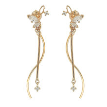 Fashion Jewelry 925 Silver CZ Rose Gold Drop Earring for Gift/Aretes